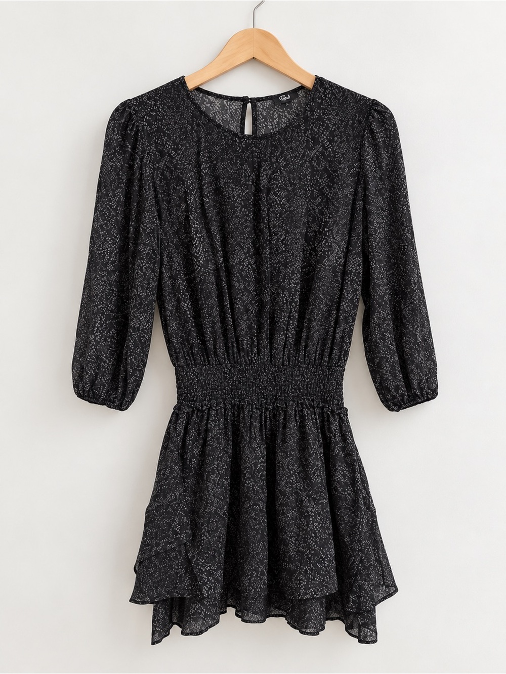 Rails Inez Smocked Mini Dress Slate Python Grey Snake Print Medium NWOT